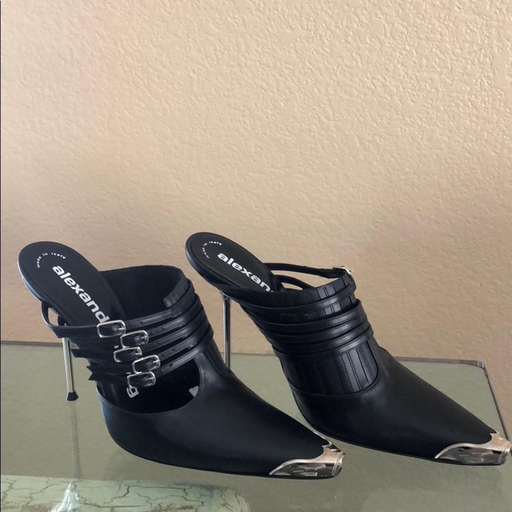 Alexander wang leather minna mules. Size 39